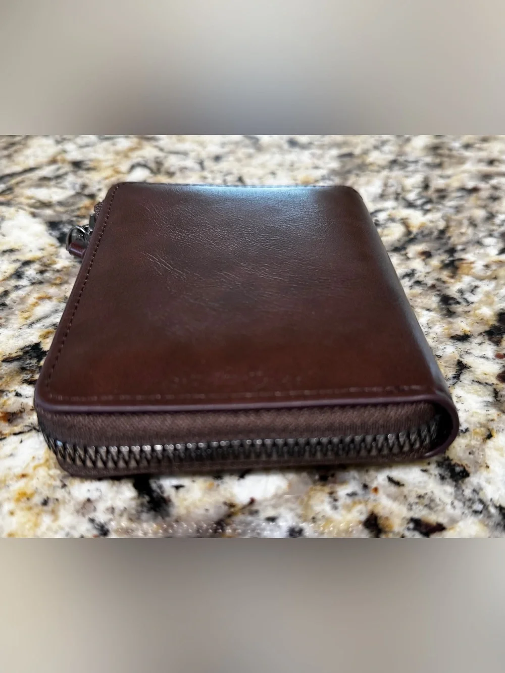 AIKS Kangaroo Brown Zip Around Bifold Wallet NWOT